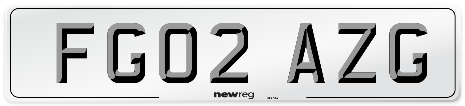 FG02 AZG Number Plate from New Reg